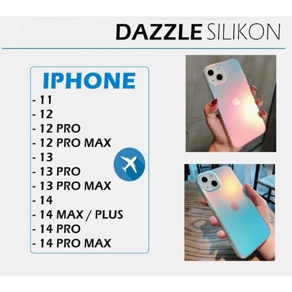 İPHONE 12 PROMAX DAZZLE KAPAK UÇAK - ŞEFFAF - YSR
