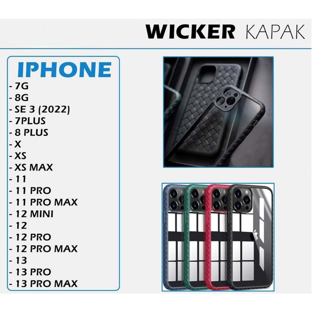 İPHONE 7/8/SE WİCKER CASE - BLACK - YSR