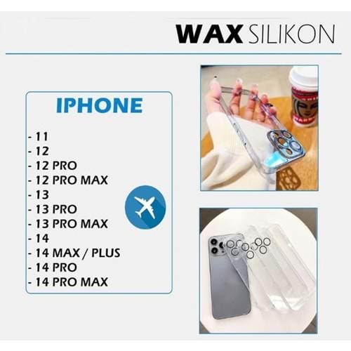 İPHONE 14 PLUS WAX SİLİKON UÇAK - ŞEFFAF - YSR
